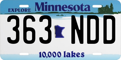 MN license plate 363NDD