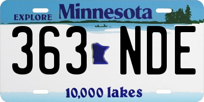 MN license plate 363NDE