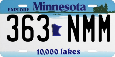 MN license plate 363NMM
