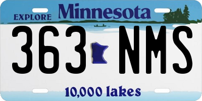 MN license plate 363NMS