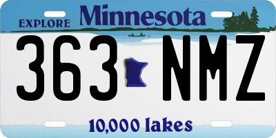 MN license plate 363NMZ