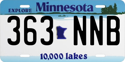 MN license plate 363NNB