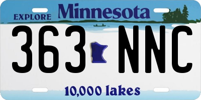 MN license plate 363NNC