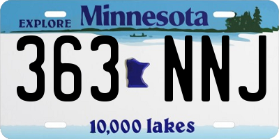 MN license plate 363NNJ