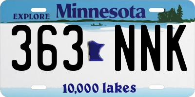 MN license plate 363NNK