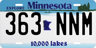 MN license plate 363NNM
