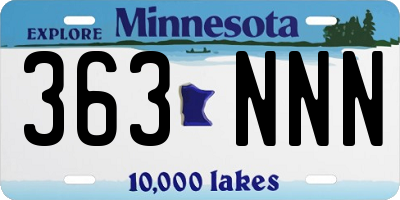 MN license plate 363NNN