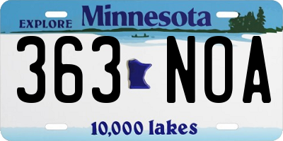 MN license plate 363NOA