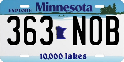 MN license plate 363NOB
