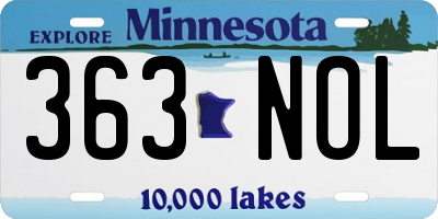 MN license plate 363NOL