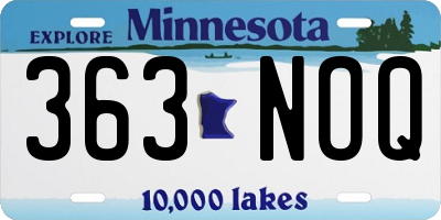 MN license plate 363NOQ