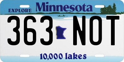 MN license plate 363NOT
