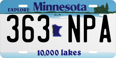 MN license plate 363NPA