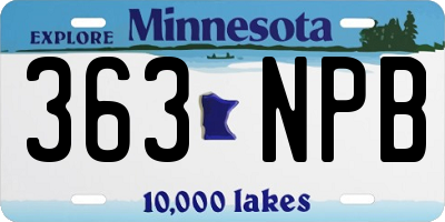 MN license plate 363NPB
