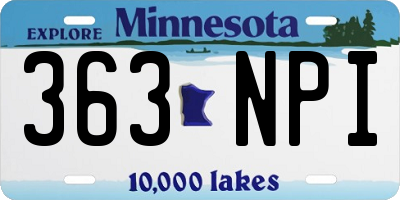MN license plate 363NPI