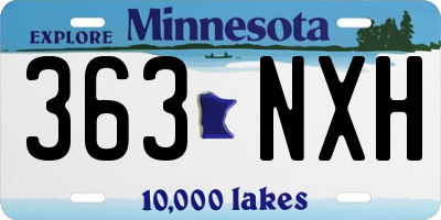 MN license plate 363NXH