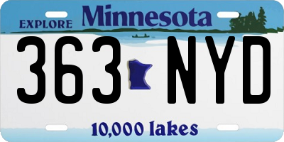 MN license plate 363NYD