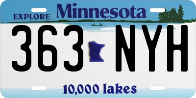 MN license plate 363NYH