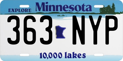 MN license plate 363NYP