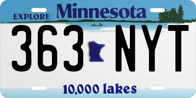 MN license plate 363NYT