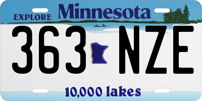 MN license plate 363NZE