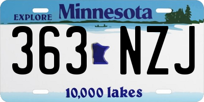 MN license plate 363NZJ