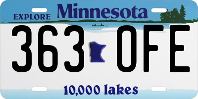 MN license plate 363OFE