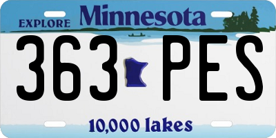 MN license plate 363PES