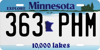 MN license plate 363PHM