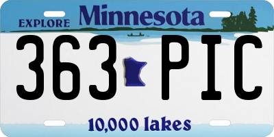 MN license plate 363PIC