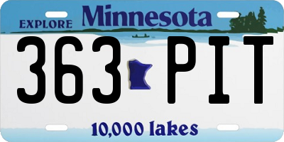 MN license plate 363PIT