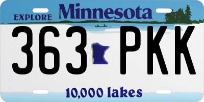 MN license plate 363PKK