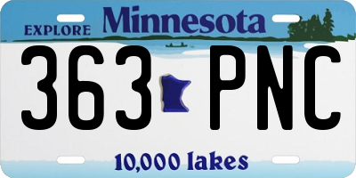 MN license plate 363PNC