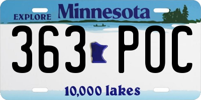 MN license plate 363POC