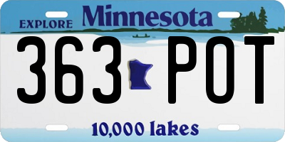 MN license plate 363POT