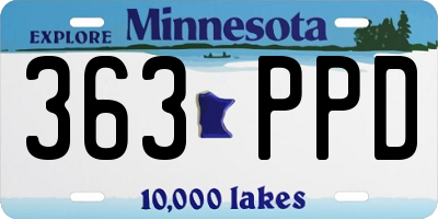 MN license plate 363PPD