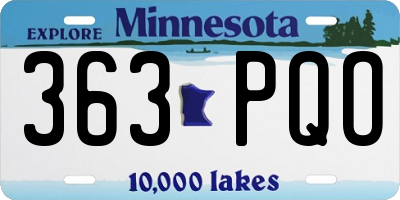 MN license plate 363PQO