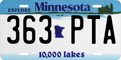 MN license plate 363PTA