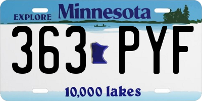 MN license plate 363PYF