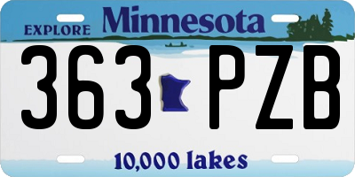 MN license plate 363PZB