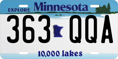 MN license plate 363QQA