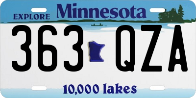 MN license plate 363QZA