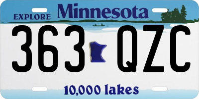 MN license plate 363QZC
