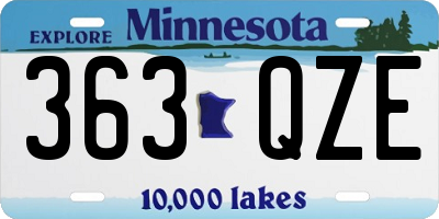 MN license plate 363QZE