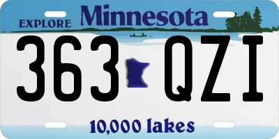 MN license plate 363QZI