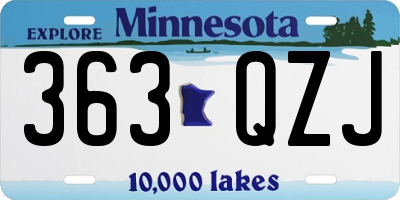 MN license plate 363QZJ