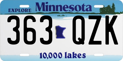 MN license plate 363QZK
