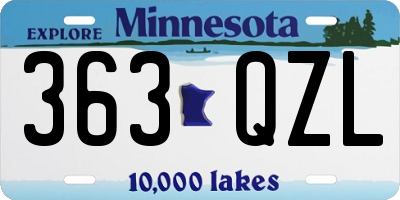 MN license plate 363QZL