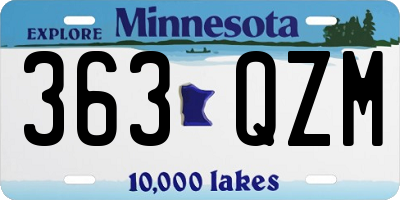 MN license plate 363QZM