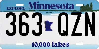 MN license plate 363QZN